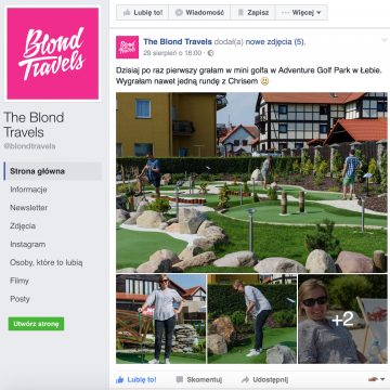 Blogerzy z The Blond Travels na polu w Adventure Golf Park